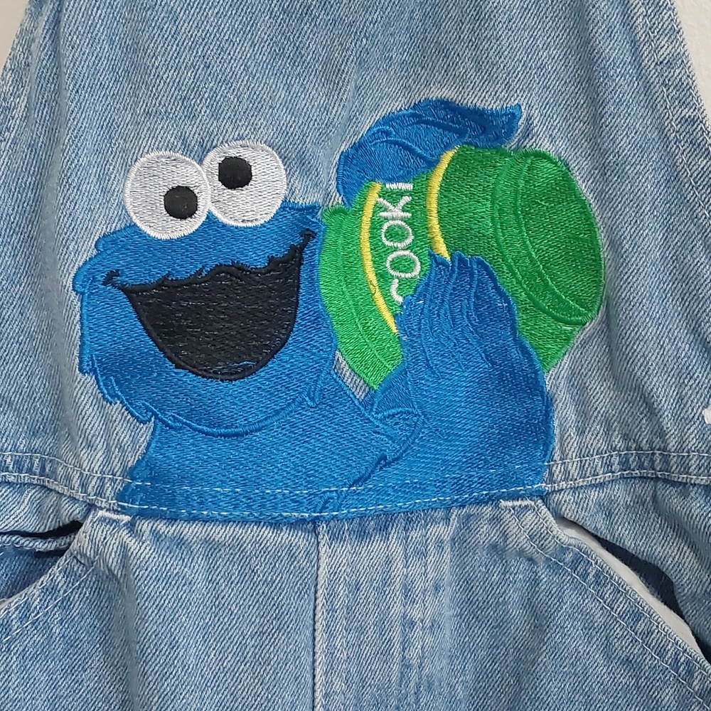 Vintage 90s Sesame Street Denim Overalls - Picture 2 of 10